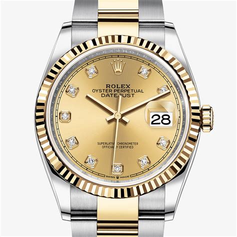 rolex datejust acciaio oro brillanti|rolex datejust 36 mm.